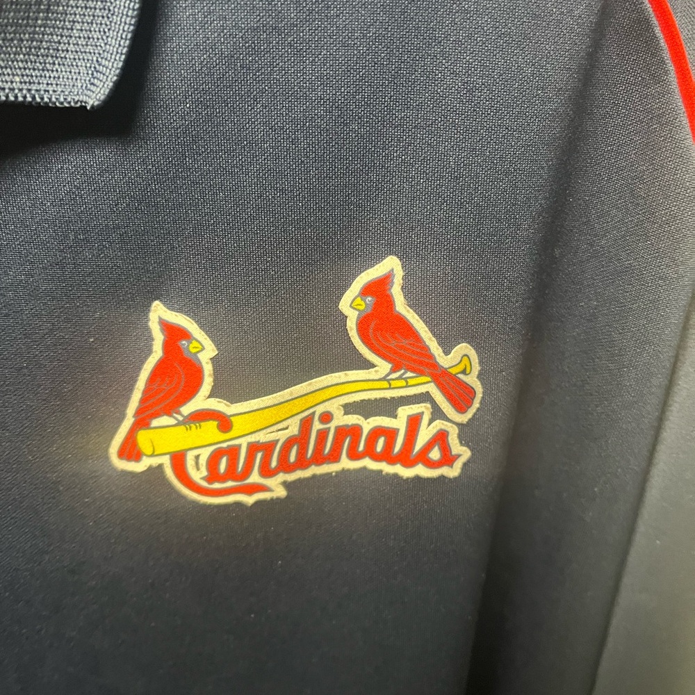 Majestic St Louis Cardinals Blue Polo with Red Highlights - Picture 3 of 3